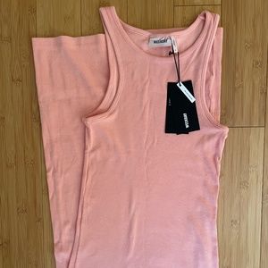 Organic cotton ribbed tank dress